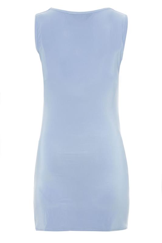 LTS Tall Maternity Light Blue Slinky Ruched Sleeveless Top 6