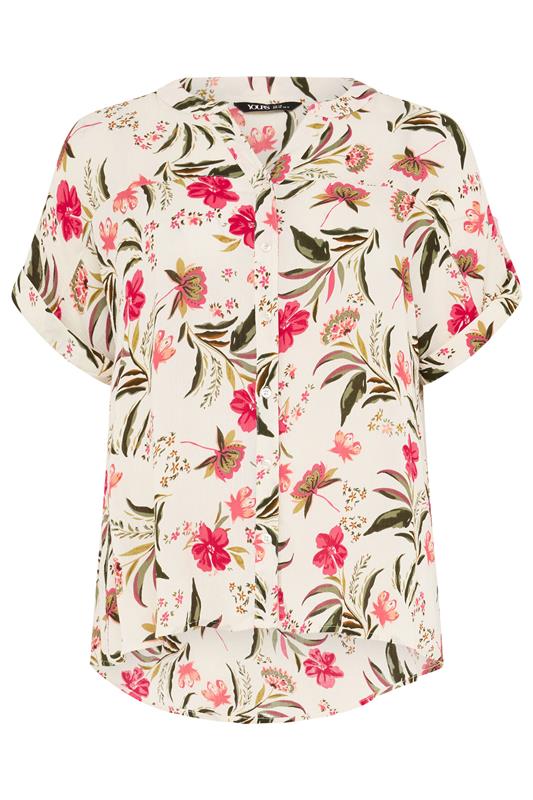 YOURS Plus Size White Floral Button Up | Yours Clothing 5