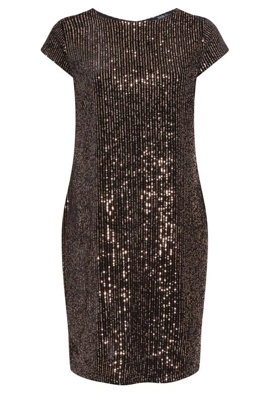 YOURS Plus Size Black Sequin Embellished Velvet Midi Dress | Yours Clothing 6