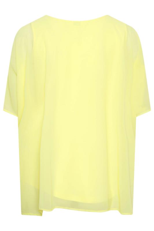 YOURS LONDON Plus Size Curve Yellow Cape Top | Yours Clothing 7