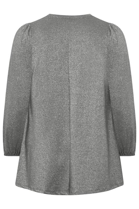 Plus Size Charcoal Grey Textured Pleat Front Top | Yours Clothing 7