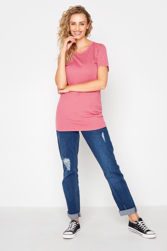 LTS Tall Pink Scoop Neck T-Shirt 2