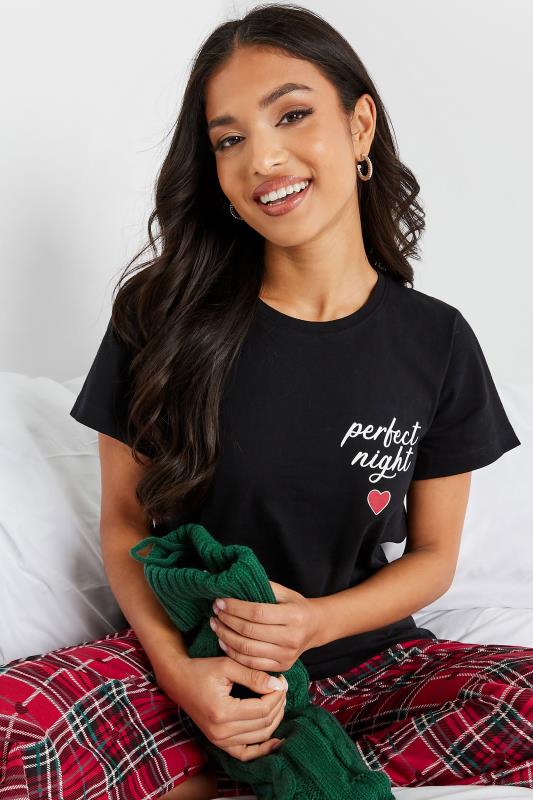 Petite Black & Red 'Perfect Night' Check Print Pyjama Set | PixieGirl 3