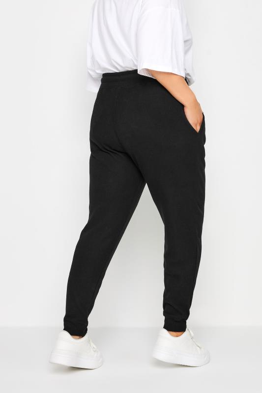 YOURS Plus Size Black Stretch Joggers | Yours Clothing 3