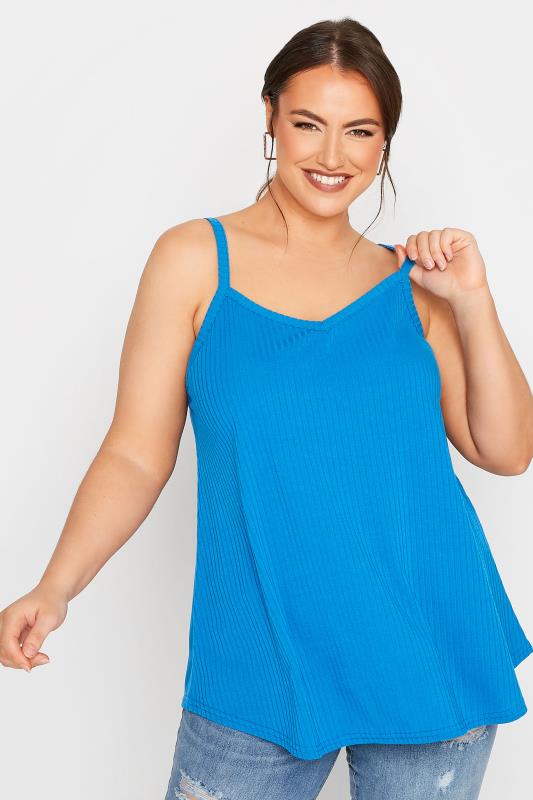LIMITED COLLECTION Curve Cobalt Blue Rib Swing Cami Top_A.jpg