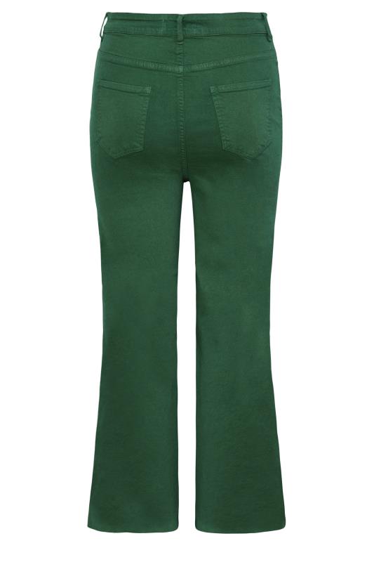 Plus Size Green Stretch Wide Leg Jeans | Yours Clothing  6