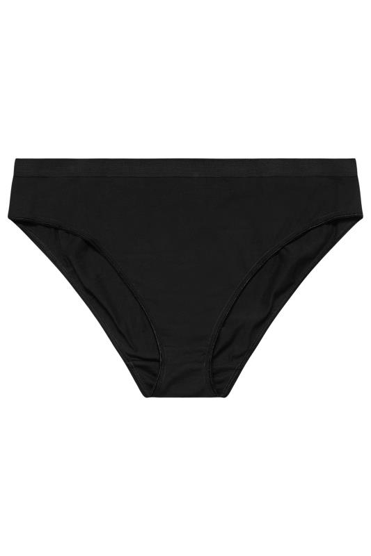 YOURS 4 PACK Plus Size Black Cotton Stretch High Leg Briefs | Yours Clothing 4