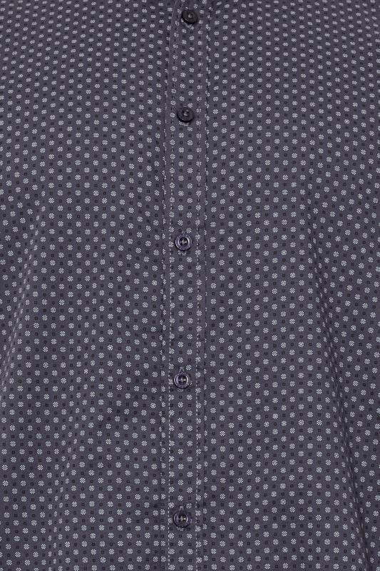 D555 Big & Tall Blue Abstract Spot Print Button Shirt | BadRhino 2