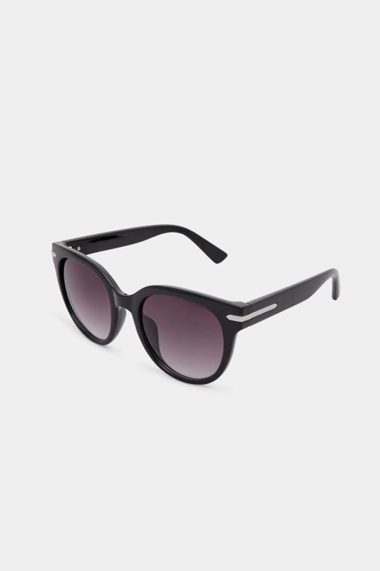 Black Oversized Silver Detail Sunglasses 1