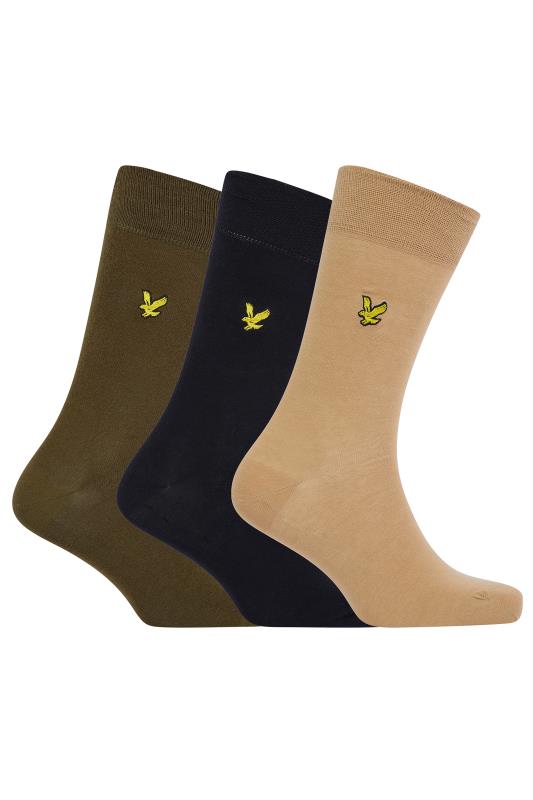  Grande Taille Lyle & Scott Black & Green 3 Pack Socks