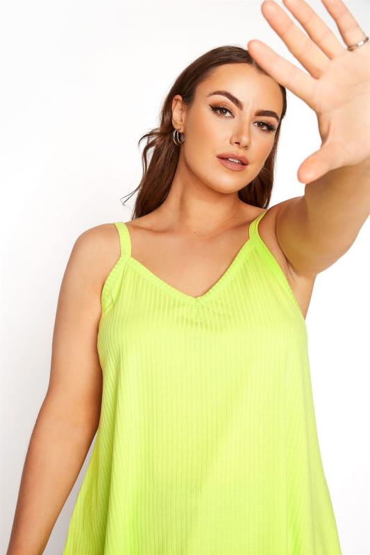 LIMITED COLLECTION Lime Green Ribbed Swing Cami_D.jpg