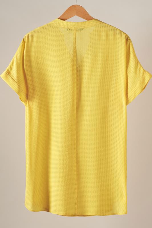 EVANS Plus Size Lemon Yellow Woven Check Blouse | Evans  6