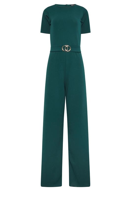 LTS Tall Women's Forest Green Belted Scuba Wide Leg Jumpsuit | Long Tall Sally 5