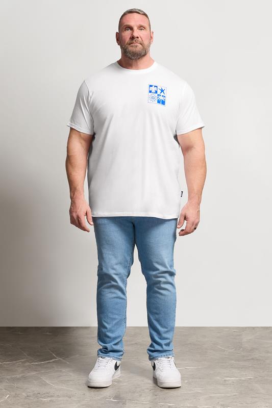 BadRhino Big & Tall White & Blue Graphic T-Shirt | BadRhino 2