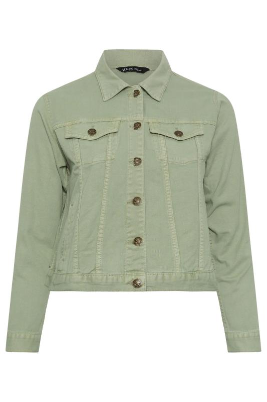 YOURS Plus Size Sage Green Denim Jacket 5