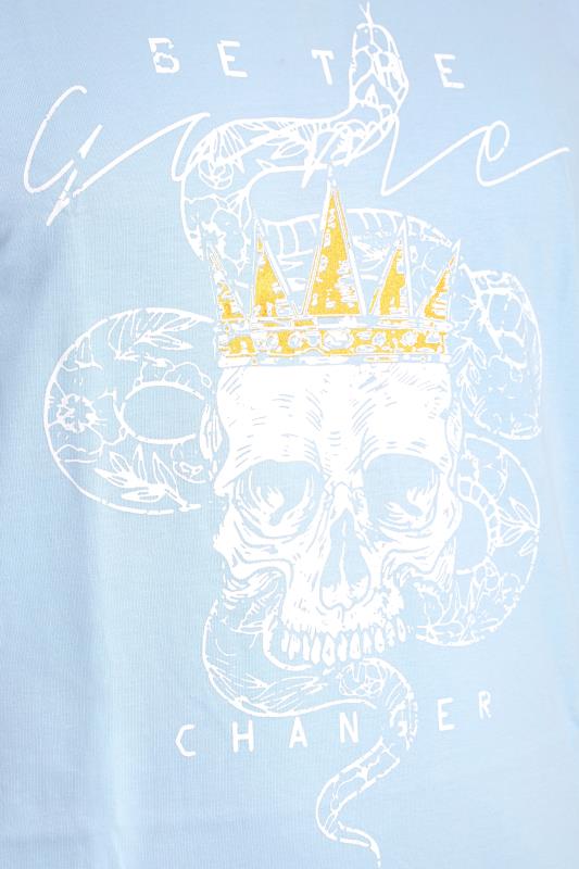 BadRhino Light Blue Snake Skull Print T-Shirt | BadRhino 4