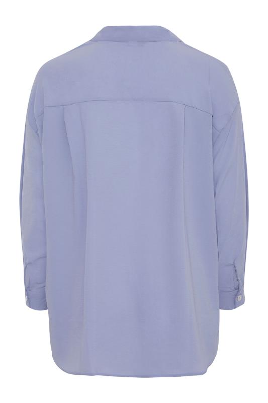 Plus Size Curve Purple Button Through Shirt | Yours Clothing  6