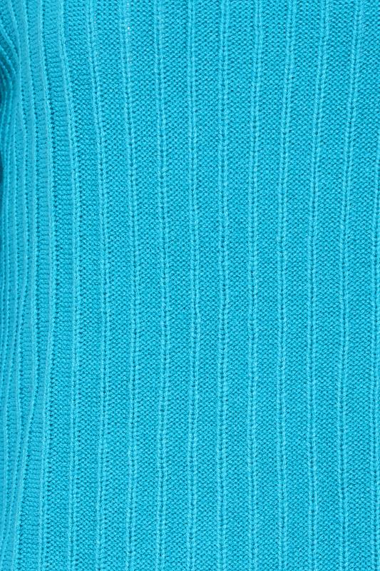 LTS Tall Women's Turquoise Blue Ribbed Long Sleeve Knit Jumper | Long Tall Sally 5