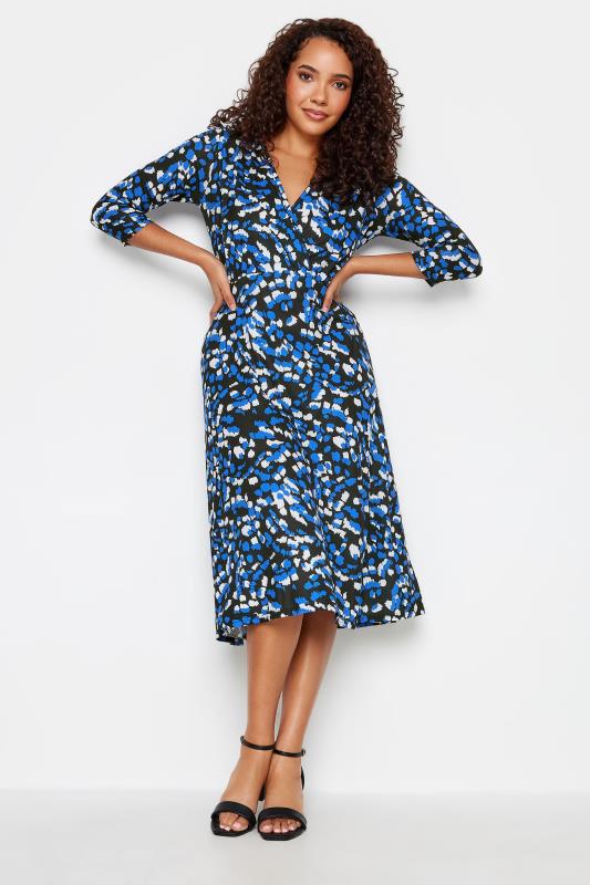 M&Co Blue Animal Print Wrap Dress | M&Co 2