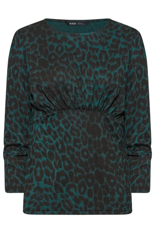 YOURS PETITE Curve Plus Size Green Animal Print Long Sleeve Top | Yours Clothing  6