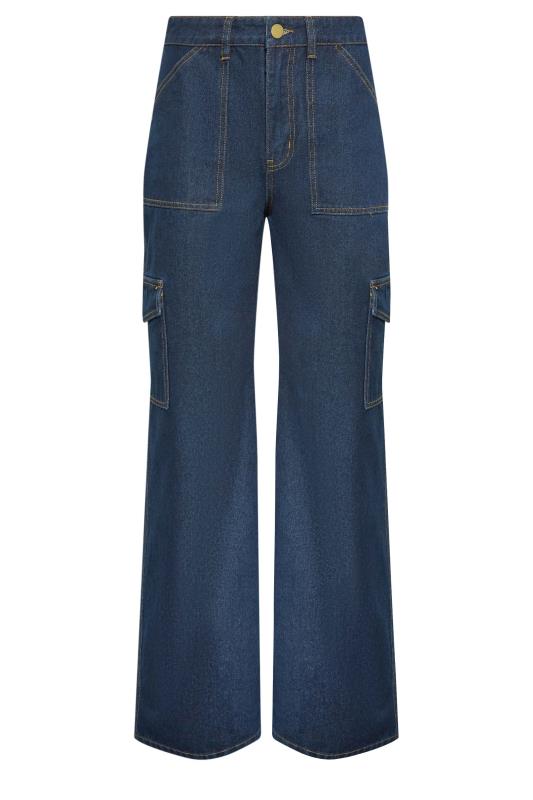 LTS Tall Womens Dark Blue Wide Leg Cargo Jeans | Long Tall Sally  6