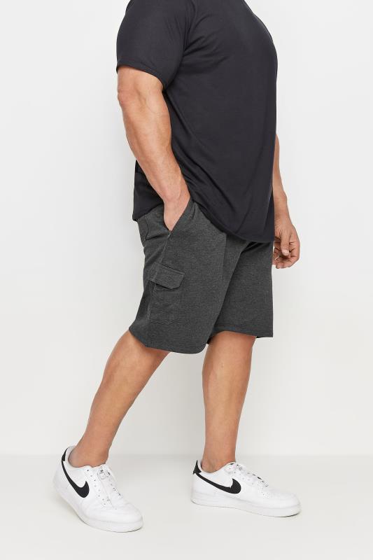  Grande Taille D555 Big & Tall Grey Cotton Jogger Shorts