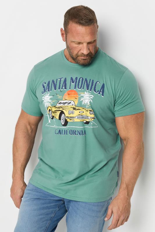  Tallas Grandes BadRhino Big & Tall Teal Blue 'Santa Monica' T-Shirt