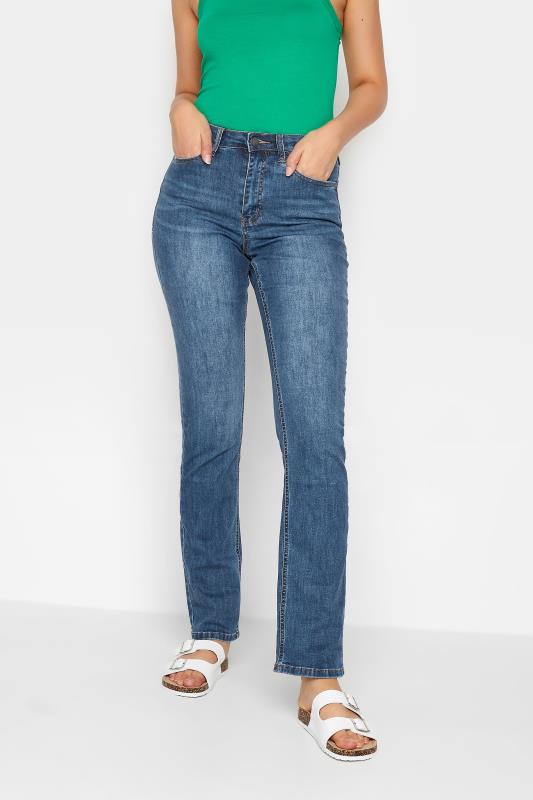 LTS MADE FOR GOOD Mid Blue Straight Leg Denim Jeans | Long Tall Sally 1
