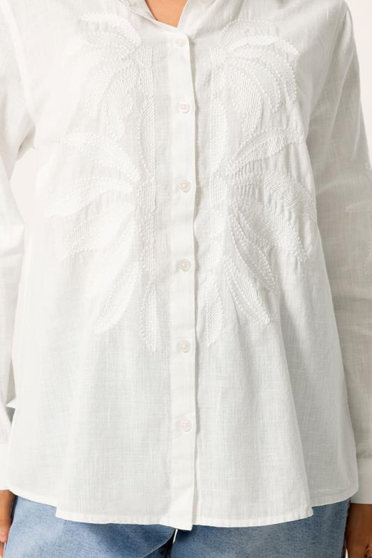 M&Co White Embroidered Cotton Shirt | M&Co 5