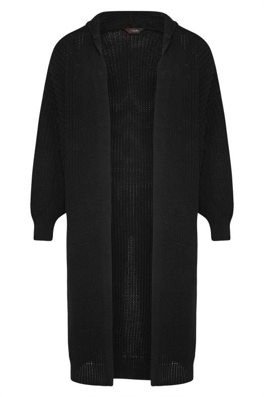 Plus Size Curve Black Hooded Longline Cardigan | Yours Clothing 6