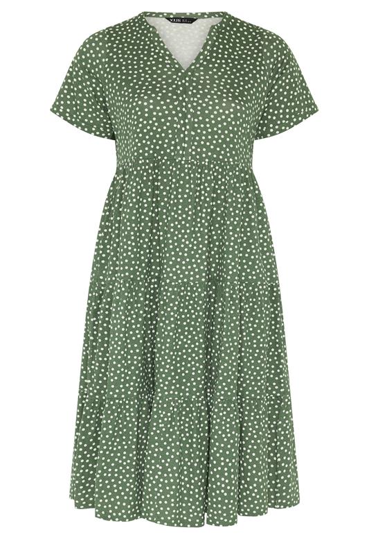 green polka dot dress plus size Yours Women's Sage Tiered Size 26-28 kimono_dress