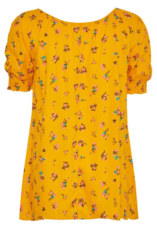 Curve Mustard Yellow Floral Gypsy Top 2
