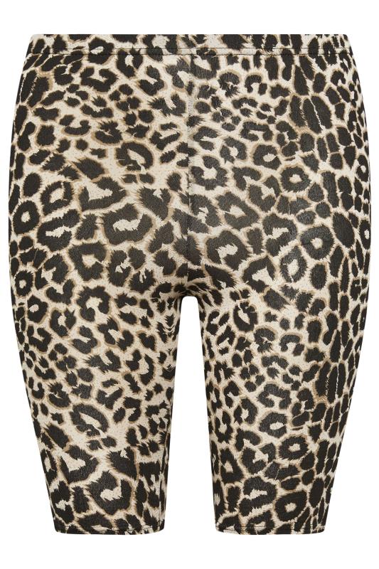 LIMITED COLLECTION Plus Size Brown Leopard Print Cycling Shorts | Yours Clothing 6