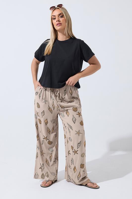  LIMITED COLLECTION Shell-Hose in Naturbraun mit Leopardenprint