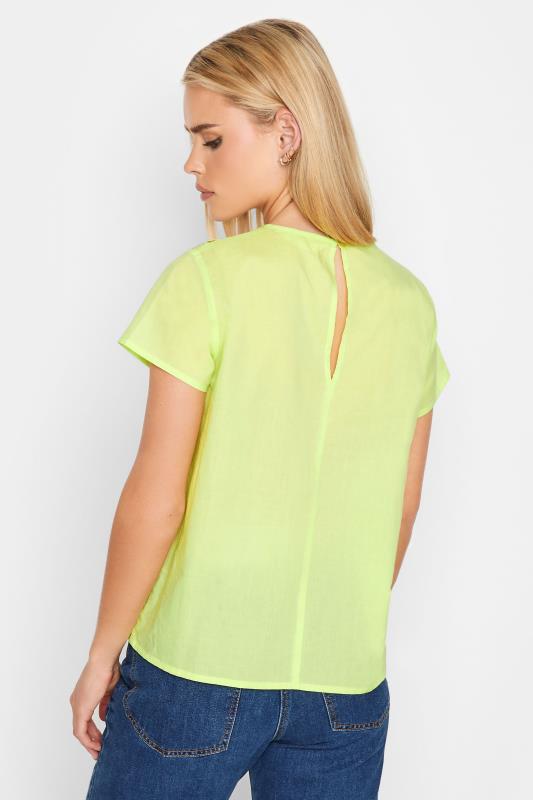 Petite Lime Green Broderie Short Sleeve Top | PixieGirl 3