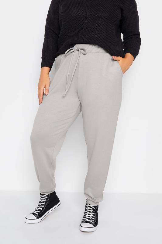 YOURS Plus Size Grey Pocket Joggers | Yours Clothing 1