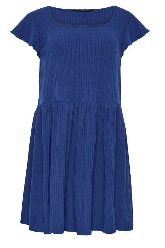 LIMITED COLLECTION Plus Size Blue Ribbed Square Neck Top | Yours Clothing