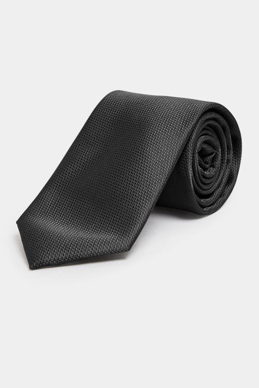 BadRhino Black Plain Textured Tie | BadRhino 1