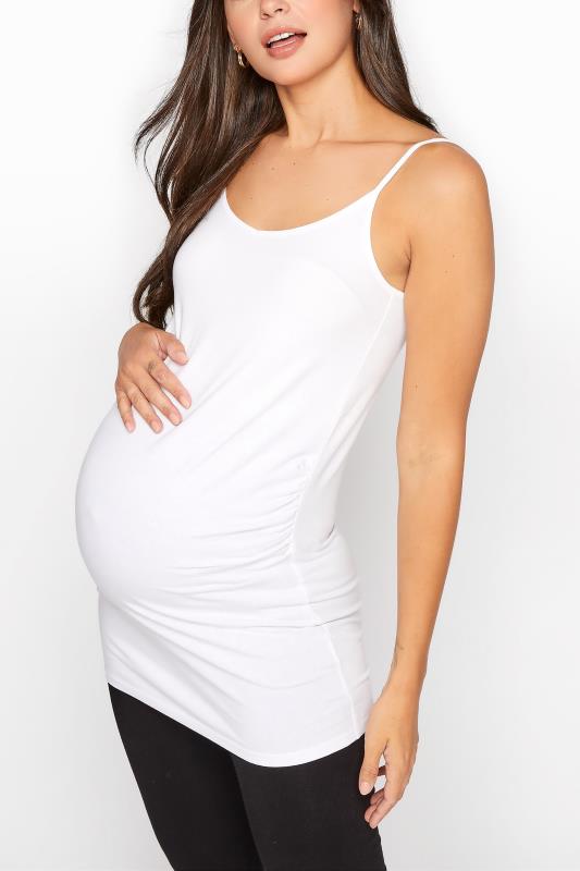 2 PACK Tall Maternity Black & White Cami Vest Tops_A.jpg
