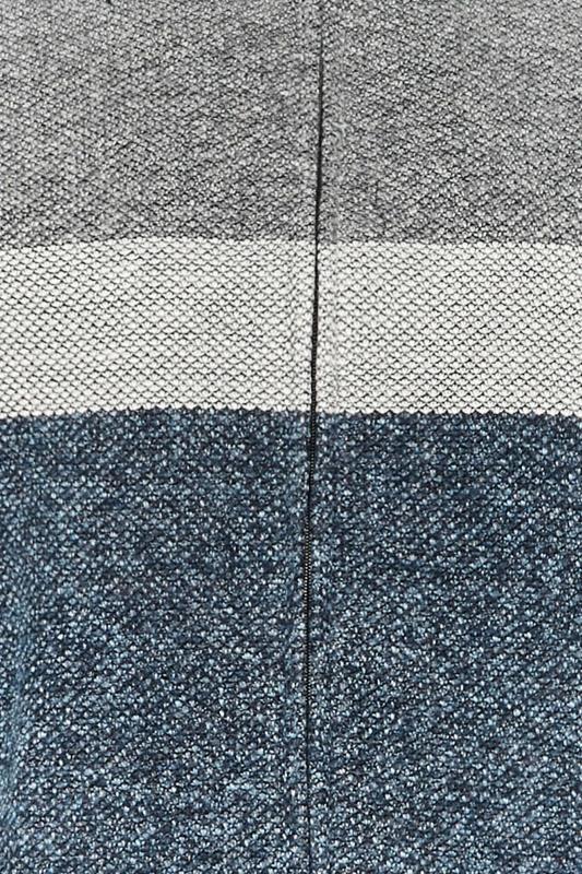 D555 Big & Tall Blue & Grey Colour Block Zip Knitted Jumper | BadRhino 2