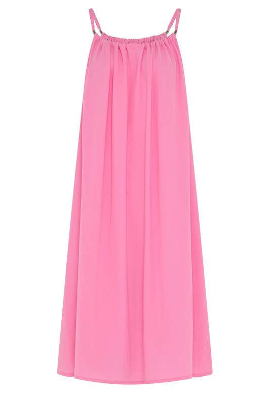YOURS Plus Size Pink Strappy Swing Mini Dress | Yours Clothing 5