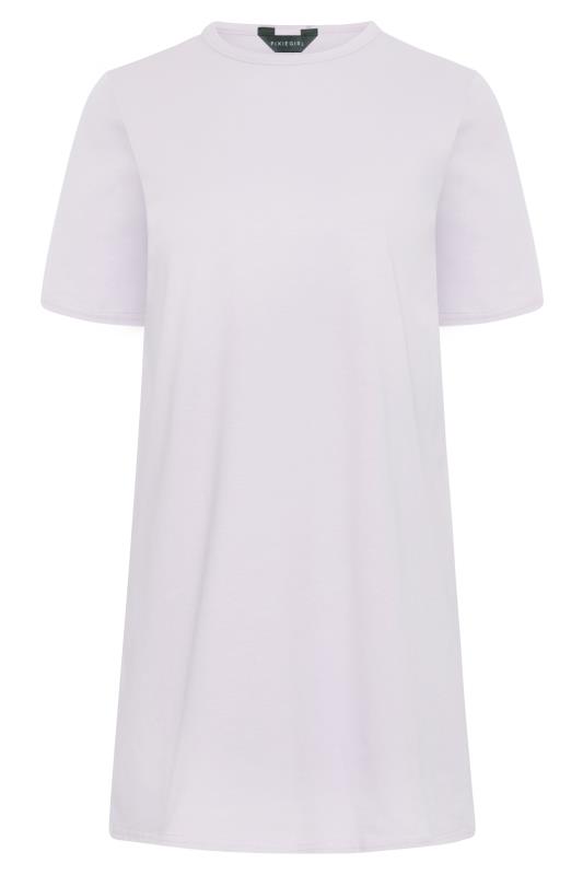 Petite Lilac Purple Oversized T-Shirt Dress | PixieGirl  6