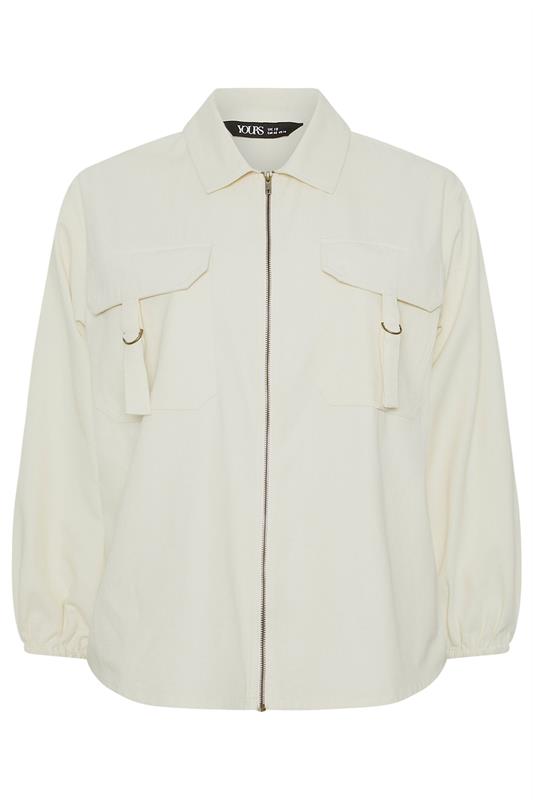 YOURS Plus Size Ivory White Utility Shacket | Yours Clothing 7