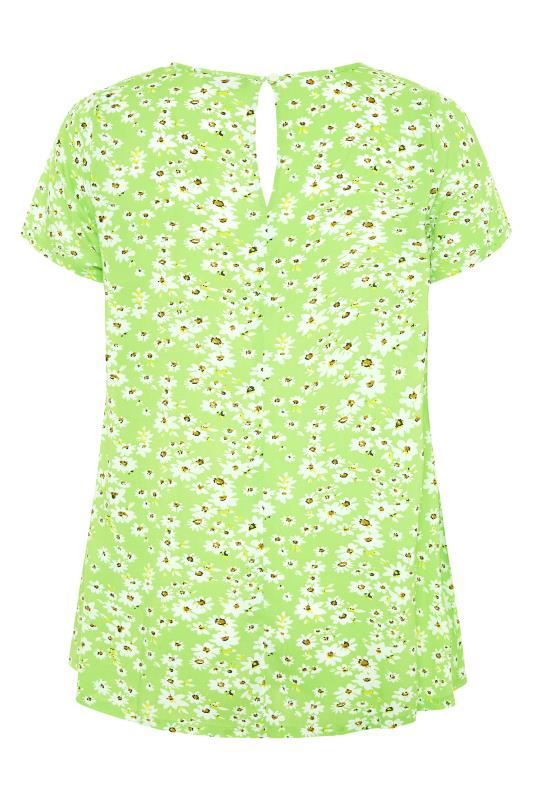 LIMITED COLLECTION Curve Lime Green Daisy Swing Top_BK.jpg
