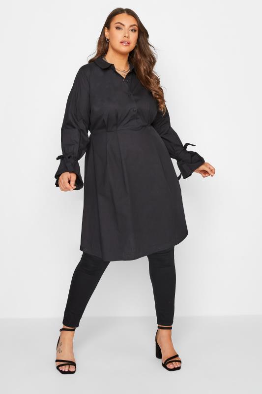 LIMITED COLLECTION Plus Size Black Tunic Shirt Dress | Yours Clothing 3