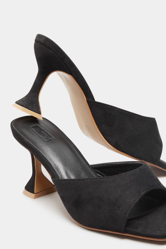 LIMITED COLLECTION Black Flared Heel Mules In Extra Wide Fit | Yours Clothing 5