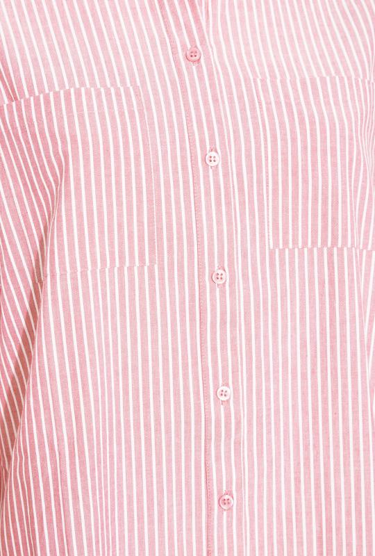 YOURS FOR GOOD Plus Size Pink Stripe Oversized Shirt | Yours Clothing 5