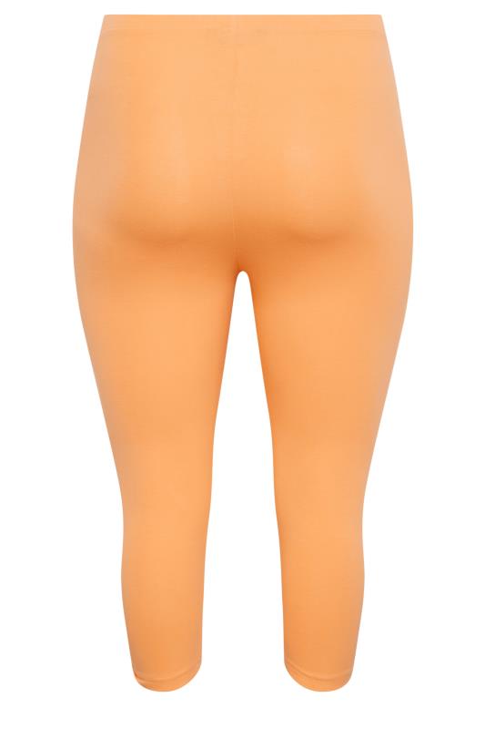 YOURS Plus Size Orange Cropped Leggings | Yours Clothing 6