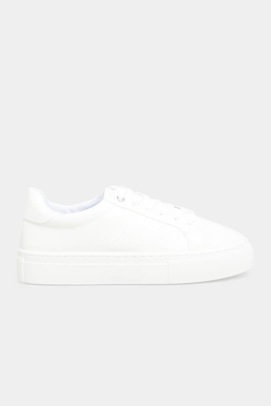 White Stripe Platform Trainers In Extra Wide EEE Fit 3
