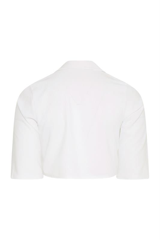 Plus Size White Cropped Blazer | Yours Clothing 6